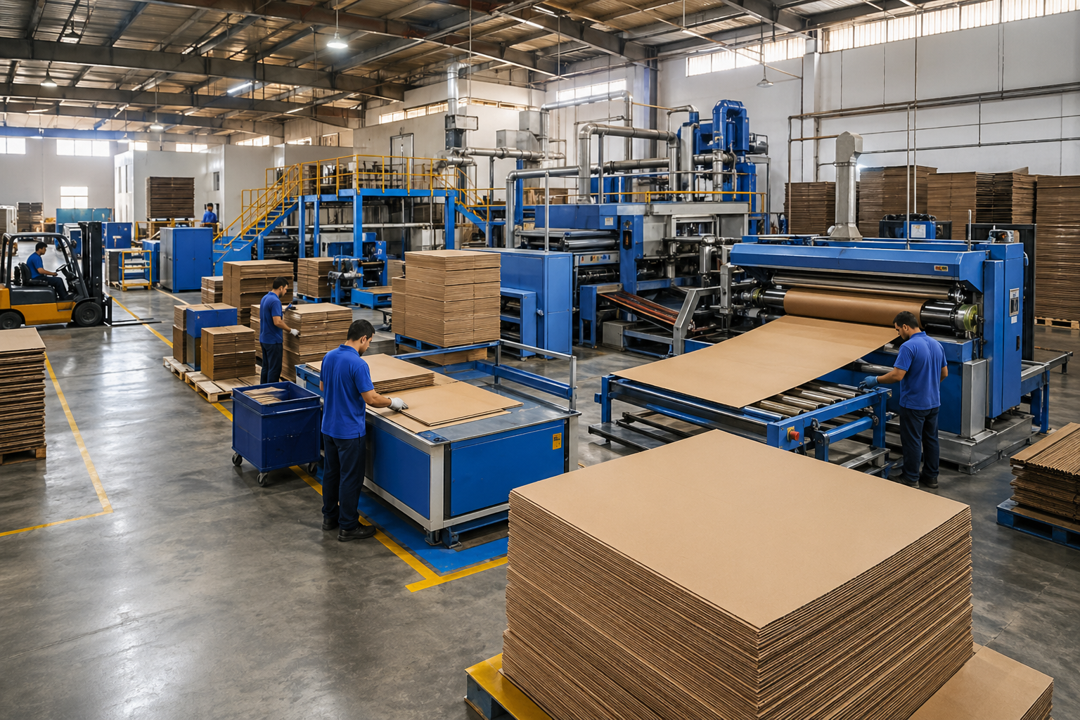 Fábrica moderna de embalagens de papelão